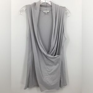 XL CAbi Gray Ruched Top